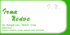 irma medve business card